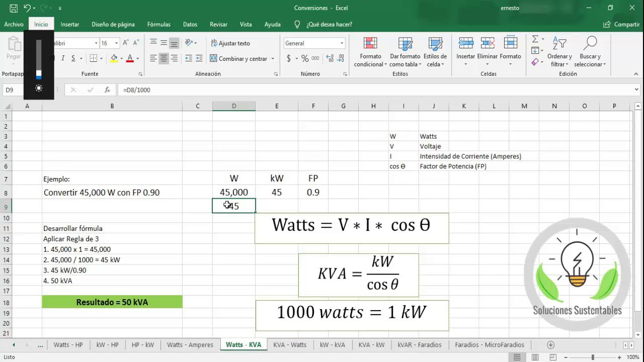 A Cuánto Equivale Un KVA En Watts Y Cómo Hacer La Conversión