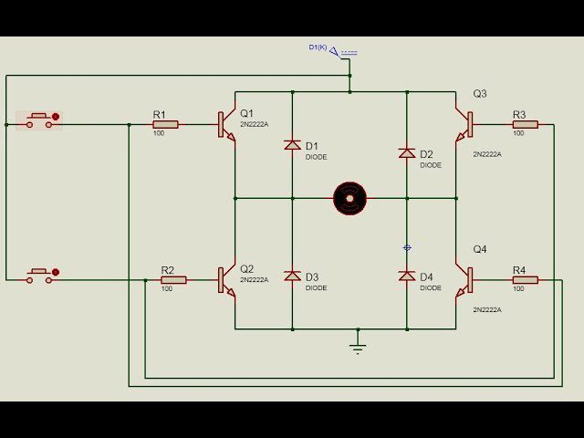 como se utiliza el puente h en proteus para controlar motores