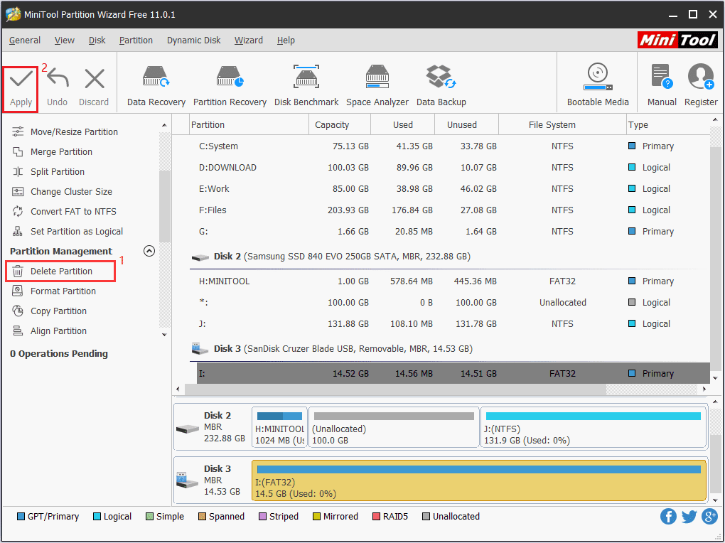 Cómo usar MiniTool Partition Wizard para particionar una SD